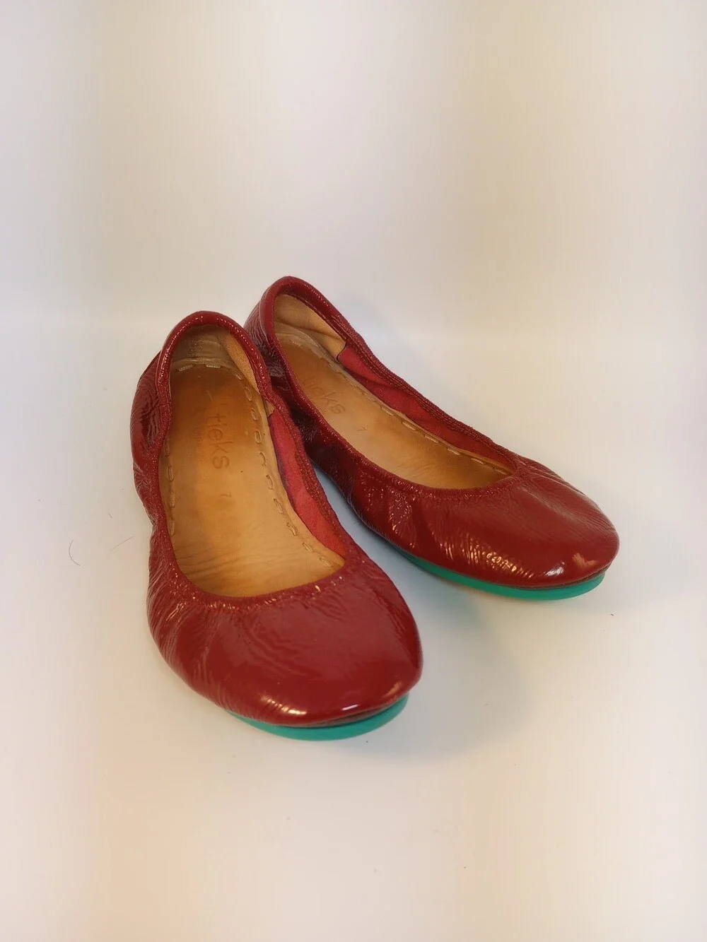 Tieks Women’s Size 7M Ruby🍒Red Patent Leather Foldable Ballet Flats Shoes
